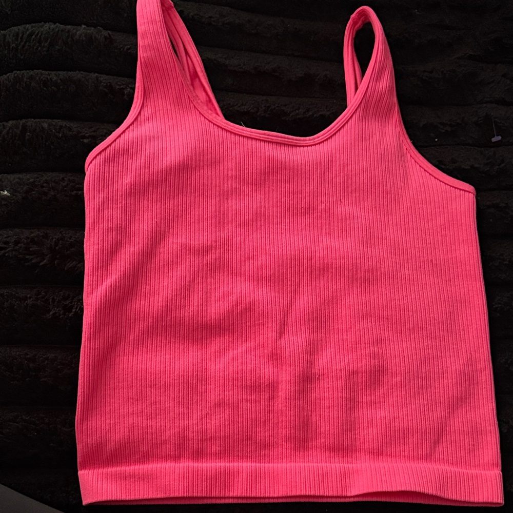 Women's Ribbed Tank Top in Hot Pink